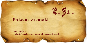 Mateas Zsanett névjegykártya